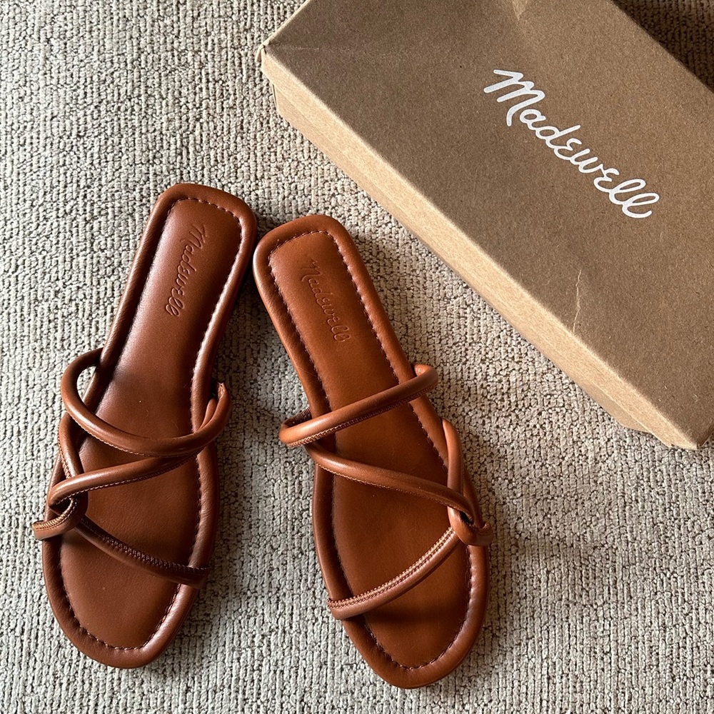 Madewell Leather Bombé Slide Sandals